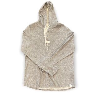 Vince Hooded Henley Gray Long Sleeve Men’s Shirt Heathered Buttons Size XL